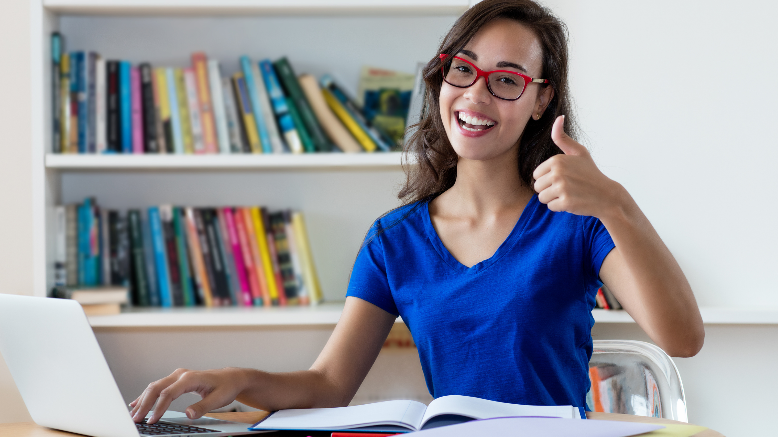 Student studying for online program